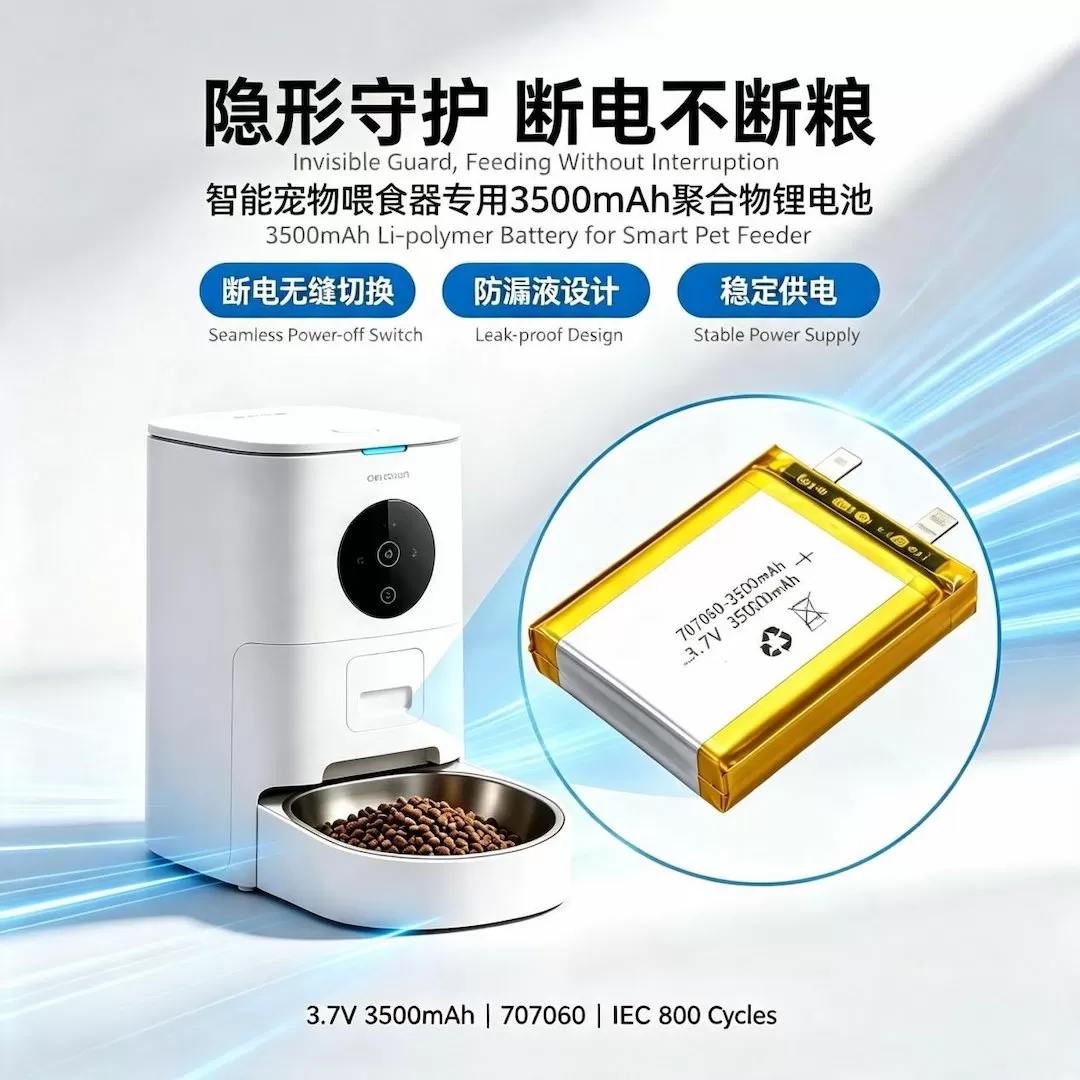 智能宠物喂食器的“隐形守护者”：倍特力聚合物电池如何化解断电断粮焦虑