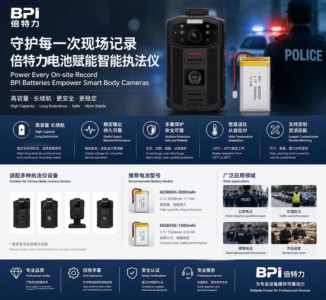 守护每一次现场记录：倍特力电池为智能执法仪提供可靠动力保障