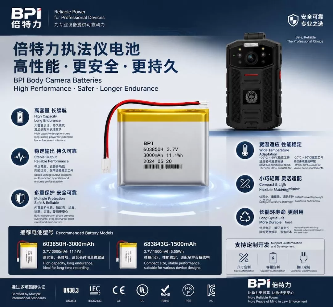 守护每一次现场记录：倍特力电池为智能执法仪提供可靠动力保障