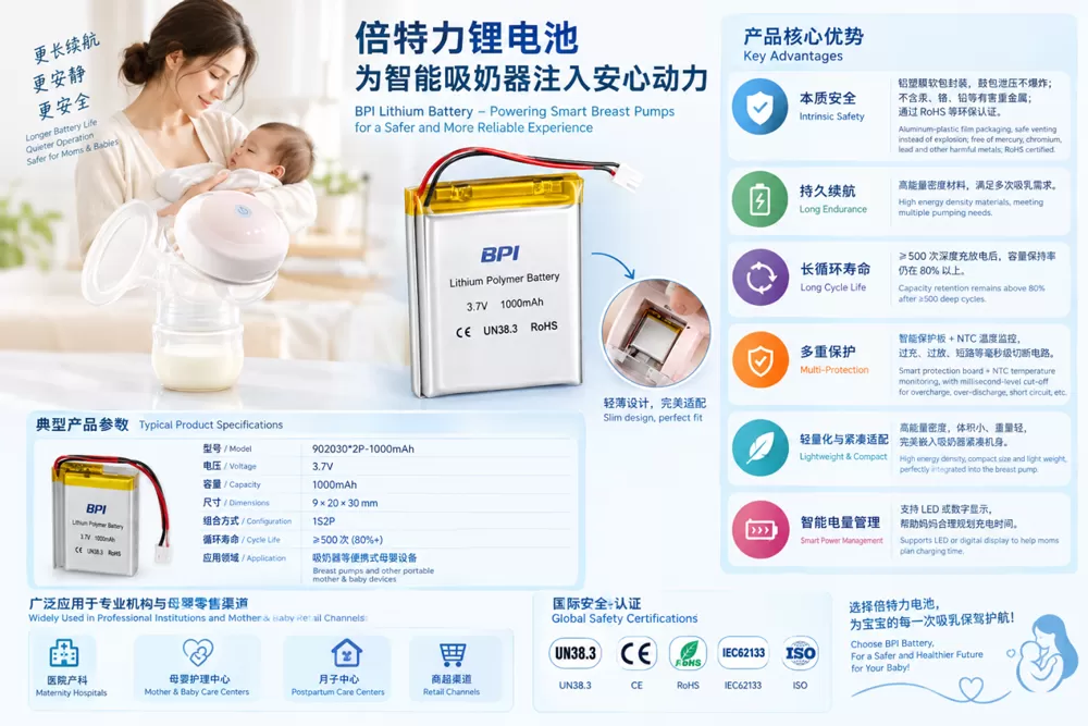 无声的守护：倍特力锂电池在智能吸奶器领域的技术价值