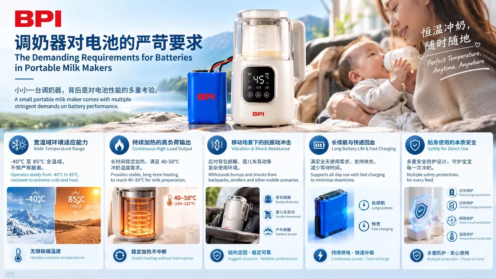 看不见的“恒温守护者”:倍特力锂电池在便携调奶器领域的技术价值 看不见的“恒温守护者”:倍特力锂电池在便携调奶器领域的技术价值